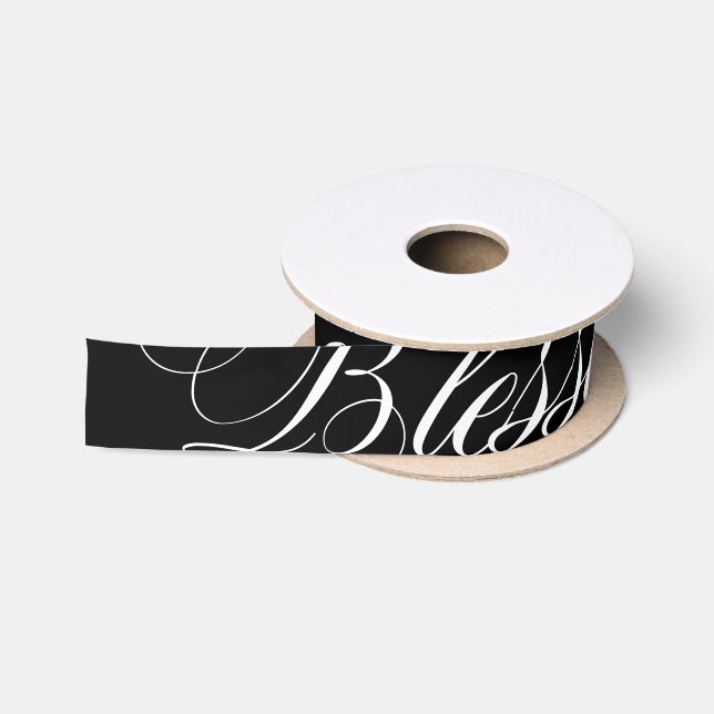 Schwarz-weißer Klassiker Satin Ribbon Satinband (Spule)