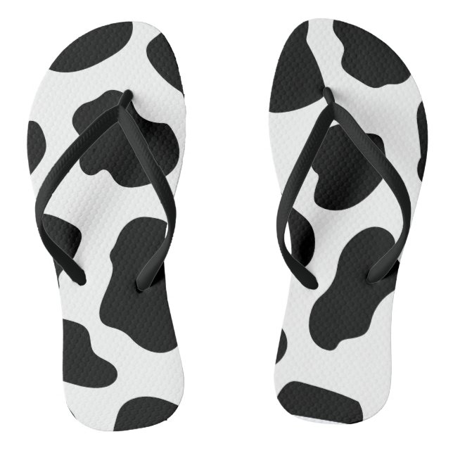 Schwarz-weißer Kuhdruck Flip Flops (Fußbett)