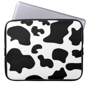 Schwarz-weißer Kuhdruck Laptopschutzhülle