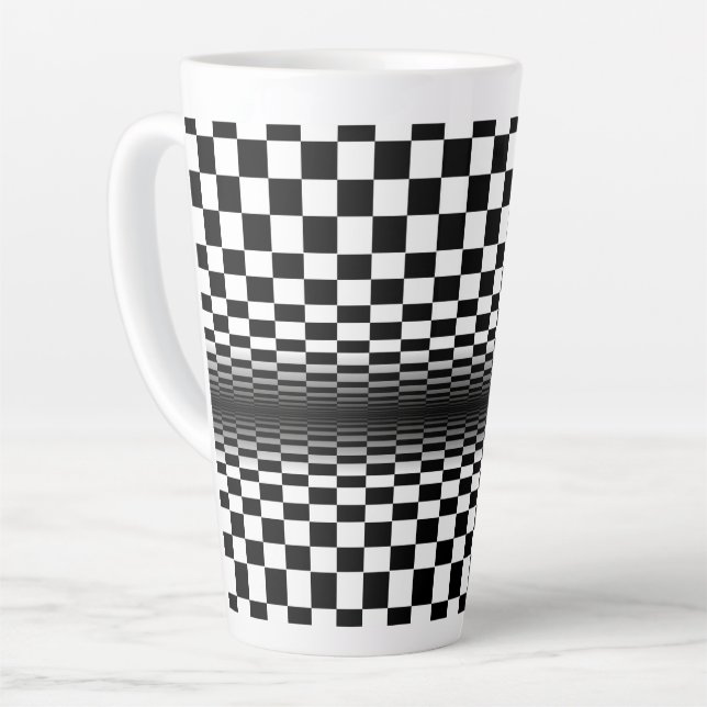 Schwarz-weißer Kunstkontrast Milchtasse (Linke Ecke)