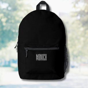 Schwarz-weißer lässiger Name  Bedruckter Rucksack
