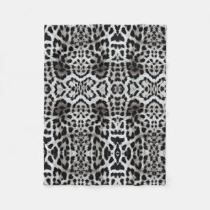 Schwarz-weißer Leopard-Decke Fleecedecke