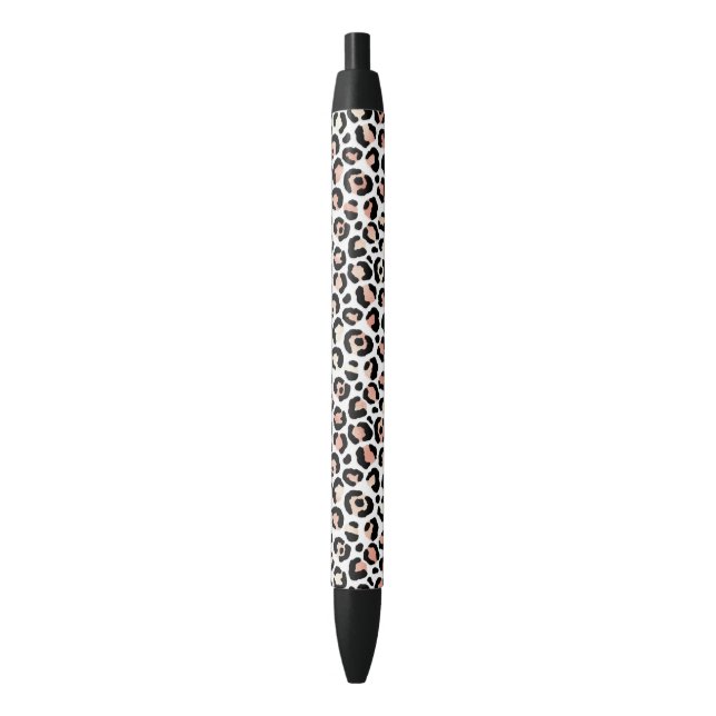 Schwarz-weißer Leopard-          PrintPen Kugelschreiber (Vorderseite Vertikal)
