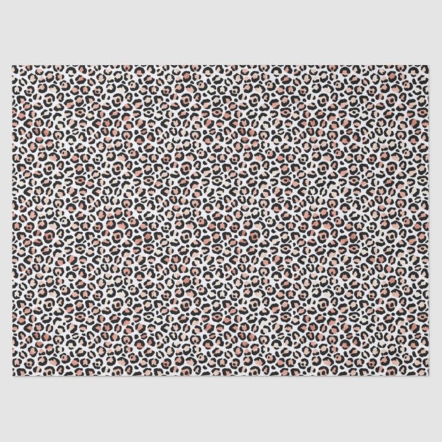 Schwarz-weißer Leopardendruck in Rosa             Seidenpapier (Vorderseite)