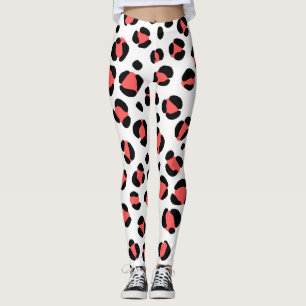 Schwarz-weißer Leopardendruck Leggings