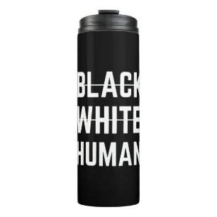 Schwarz-weißer Mensch Thermosbecher