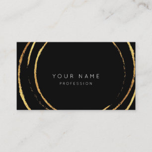 Schwarz-weißer Minimalismus Beruflich Gold Abstrak Visitenkarte