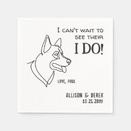 Schwarz-weißer Minimalistischer Funny Dog Einfache Serviette