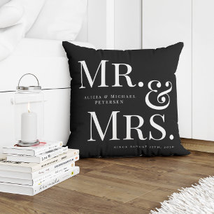 Schwarz-weißer moderner Herr und Frau benutzerdefi Kissen