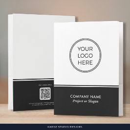 Schwarz-weißer, moderner minimaler Firmenlogo-Ordn Bewerbungsmappe