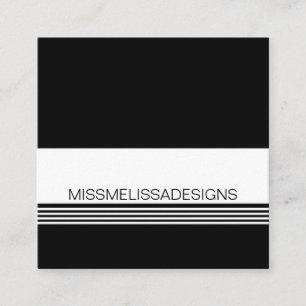 Schwarz-weißer moderner Minimalklassiker Quadratische Visitenkarte