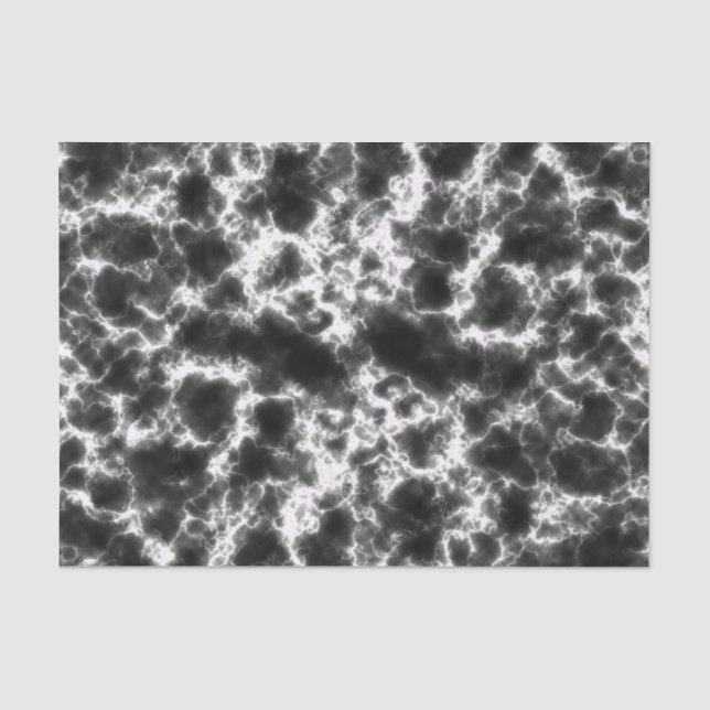 Schwarz-weißer, moderner schicker Marmor Seidenpapier (Vorderseite)
