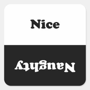 Schwarz-weißer, moderner Typografie-Spaß Quadratischer Aufkleber