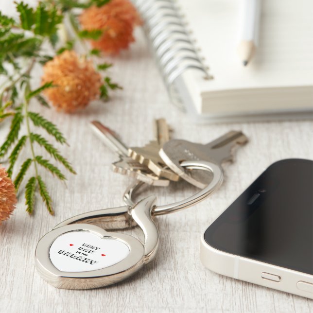 Schwarz-weißer, moderner Vater im Galaxy Schlüssel Schlüsselanhänger (Seite)