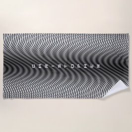 Schwarz-weißer Moiré-Effekt auf einer Trippy Strandtuch