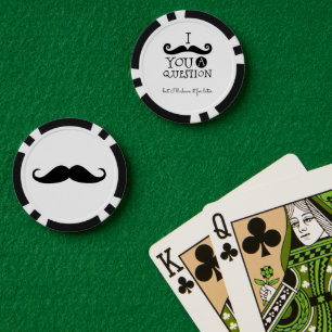 Schwarz-weißer Mustache-Spaß Pokerchips