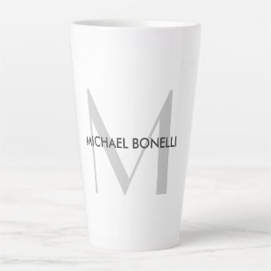 Schwarz-weißer Name der grauen Monogramm Milchtasse