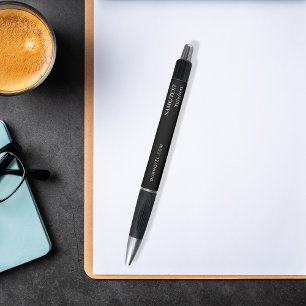 Schwarz-weißer Name der Website Kugelschreiber