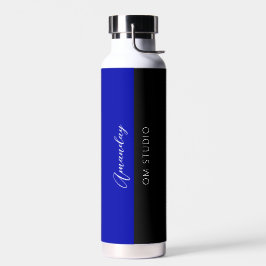 Schwarz-weißer Name des Blauen Logos Makeup Artist Trinkflasche