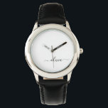Schwarz-weißer Name für das Girl-Monogramm Armbanduhr<br><div class="desc">Schwarz und Weiß einfache Script Monogram Name Watch. Das macht den perfekten 16 Geburtstag,  Hochzeit,  Brautparty,  Jubiläum,  Babydusche oder Junggeselinnen-Abschied Geschenk für jemanden,  der Lieben glamourösen Luxus und schicke Stile.</div>