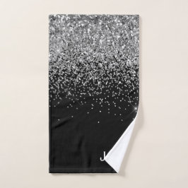 Schwarz-weißer Name für das Girl-Monogramm Handtuch