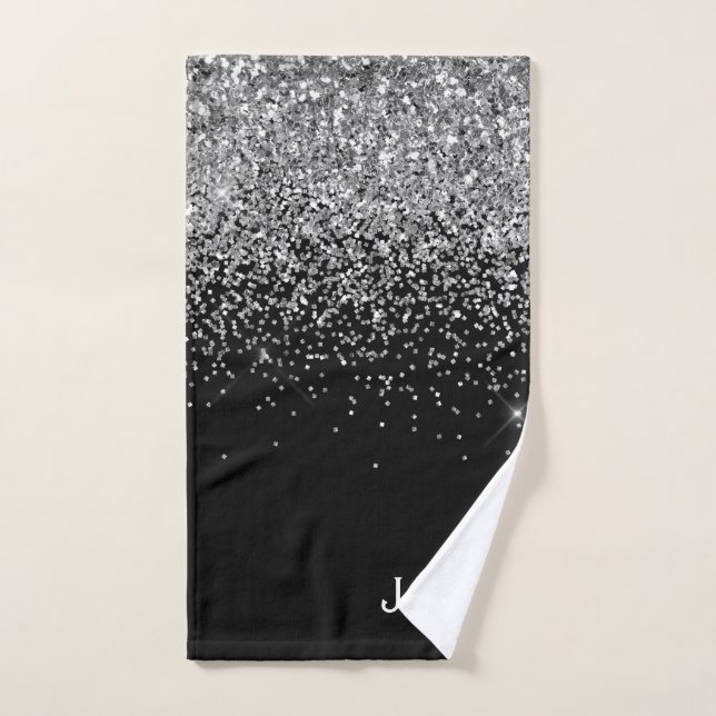 Schwarz-weißer Name für das Girl-Monogramm Handtuch (Handtuch)