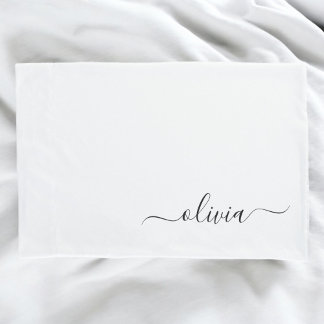 Schwarz-weißer Name für das Girl-Monogramm Kissenbezug