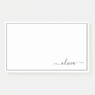 Schwarz-weißer Name für das Girl-Monogramm Post-it Klebezettel