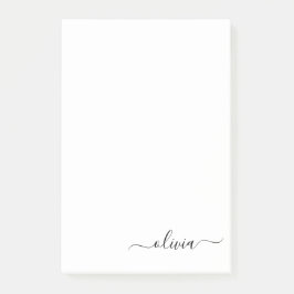 Schwarz-weißer Name für das Girl-Monogramm Post-it Klebezettel