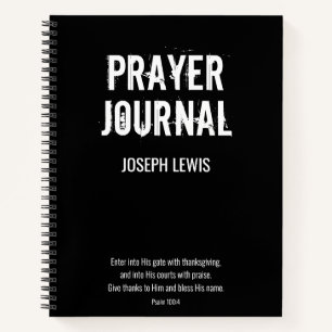 Schwarz-weißer Name Psalm Prayer Journal Notizbuch