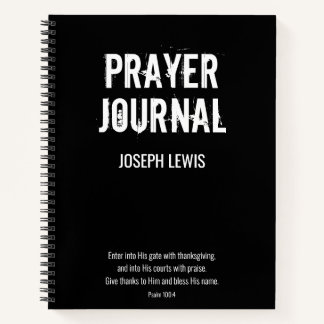 Schwarz-weißer Name Psalm Prayer Journal Notizbuch
