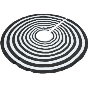 Schwarz-weißer optische Täuschungskreis Polyester Weihnachtsbaumdecke