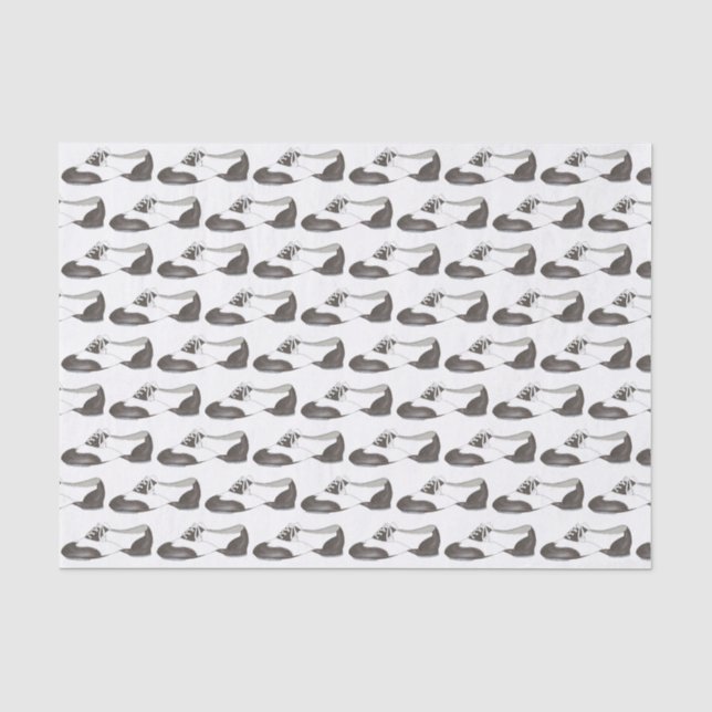 Schwarz-weißer Oxford Stich Shoe Dance Teacher Pri Seidenpapier (Vorderseite)