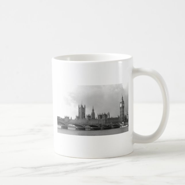 Schwarz-weißer Palast von Westminster Kaffeetasse (Rechts)
