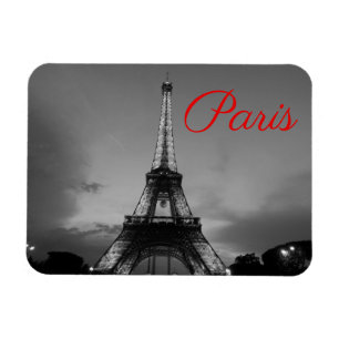 Schwarz-weißer Paris City Night Eiffel Tower Europ Magnet