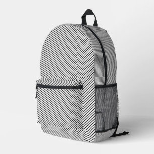 Schwarz-weißer Pinstripe Bedruckter Rucksack