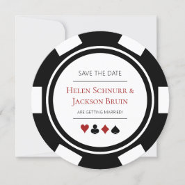 Schwarz-weißer Poker Chip Vegas Hochzeit speichern