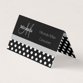 Schwarz-weißer Polka-Dot Visitenkarten