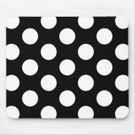 Schwarz-weißer Polka-Punkt - Mousepad