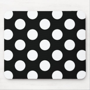 Schwarz-weißer Polka-Punkt - Mousepad