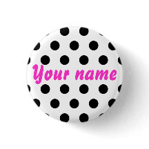 Schwarz-weißer Polka-Punkt-Name