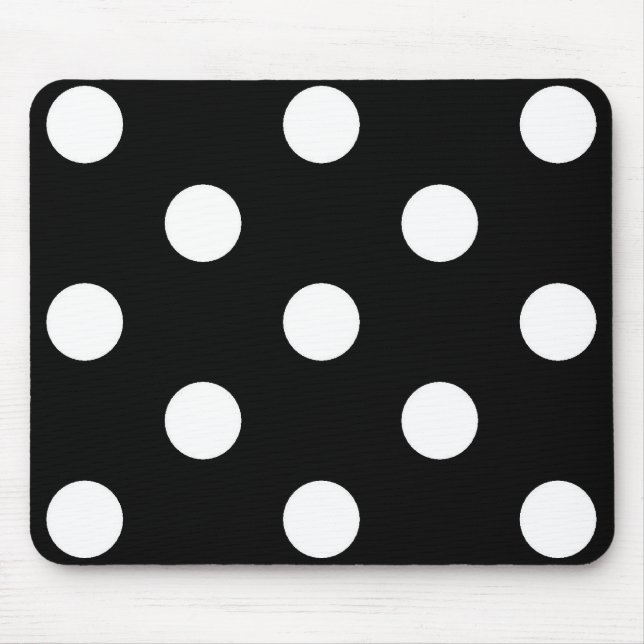 Schwarz-weißer Polkapunkt - Mousepad (Vorne)