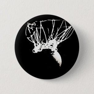 Schwarz-weißer Pop Art Basketball Button