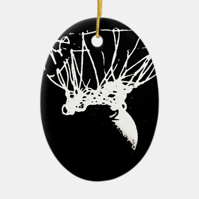 Schwarz-weißer Pop Art Basketball Keramik Ornament (Vorne)
