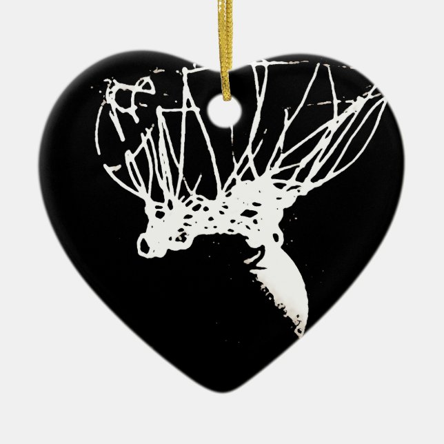 Schwarz-weißer Pop Art Basketball Keramikornament (Vorne)