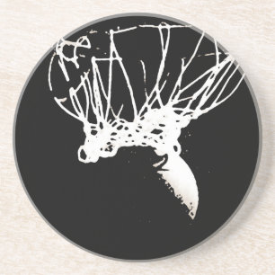 Schwarz-weißer Pop Art Basketball Sandstein Untersetzer