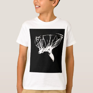Schwarz-weißer Pop Art Basketball T-Shirt