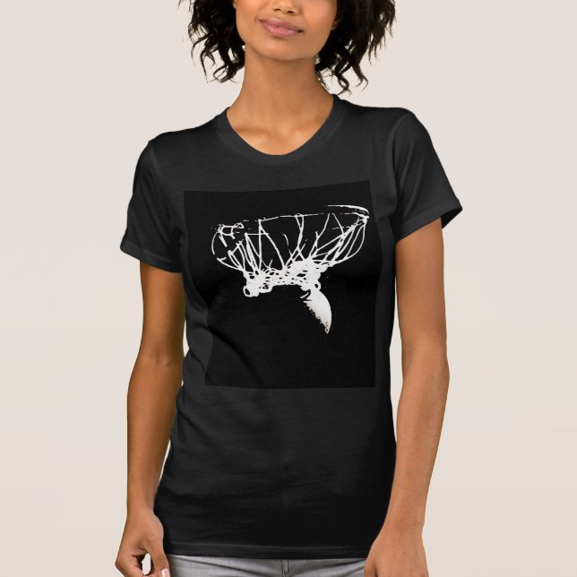 Schwarz-weißer Pop Art Basketball T-Shirt (Vorderseite)