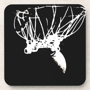 Schwarz-weißer Pop Art Basketball Untersetzer