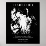 Schwarz-weißer Pop Art Leadership Lion Poster<br><div class="desc">Lion Digital Artwork - Lion Head Computer Animal Art - Uni Pop Kunst - Wilde Big Cats Computerbilder</div>